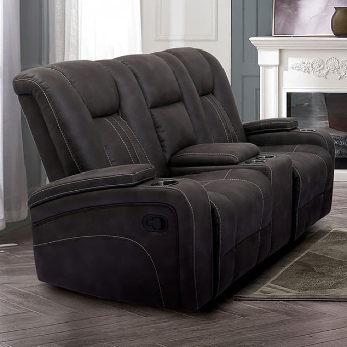 Furniture Of America Amirah Dark Gray Glider Loveseat FOA-CM9903-LV