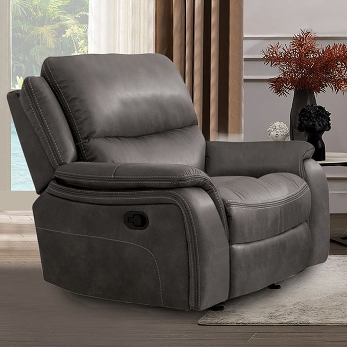 Furniture of America Henricus Dark Gray Glider Recliner FOA-CM9911DG-CH