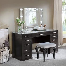 Furniture of America Valentina Obsidian Gray Vanity Set