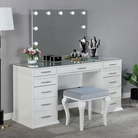 Furniture of America Valentina Luminous White Vanity Set