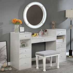 Furniture of America Yasmine Luminous White Vanity Set