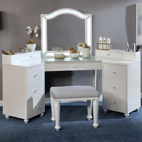 Furniture of America Tracie Luminous White Vanity Set