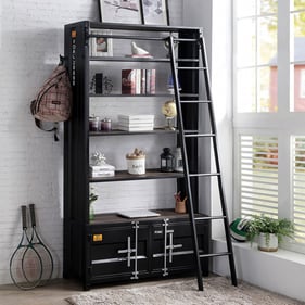 Furniture Of America Dipiloh Black Distressed Dark Oak Bookcase