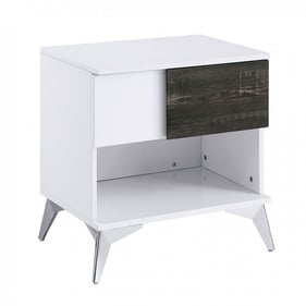 Furniture Of America Corinne White Distressed Dark Oak End Table