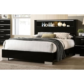 Furniture of America Carlie Black Chrome King Bed