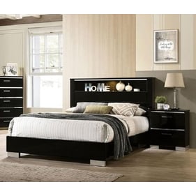 Furniture of America Carlie Black Chrome 2pc Bedroom Set with King Bed