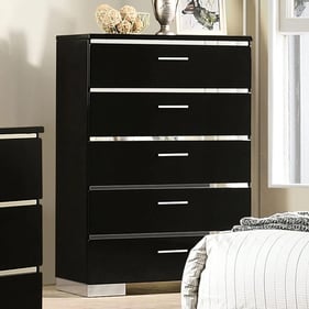 Furniture of America Carlie Black Chrome Chest