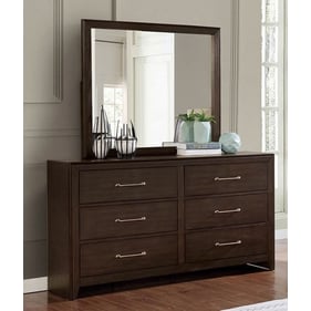 Furniture of America Jamie Walnut Dresser and Mirror