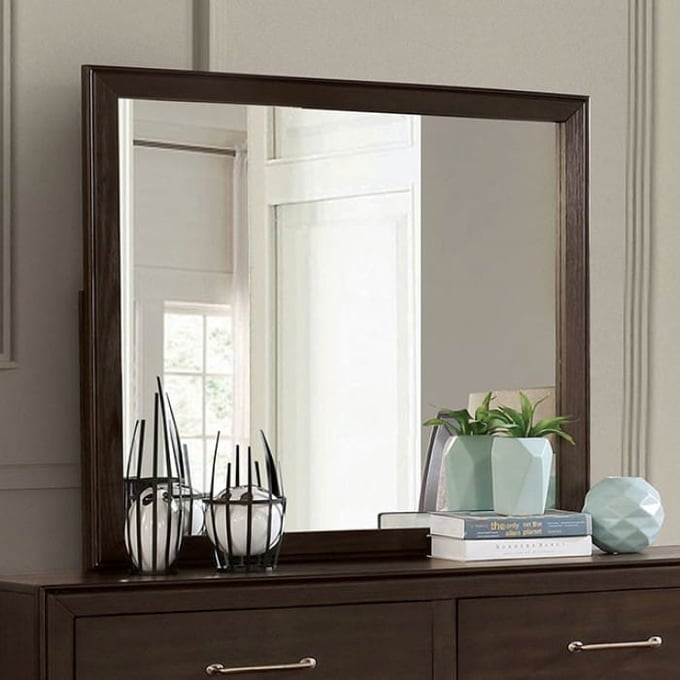 Furniture of America Jamie Walnut 3mm Mirror FOA-7917M