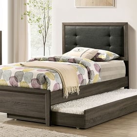 Furniture of America Roanne Gray Charcoal 4pc Bedroom Set with Twin Trundle...