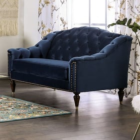 Furniture of America Martinique Blue Loveseat