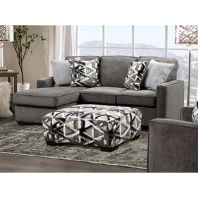 Furniture of America Brentwood Gray Sectional with Ottoman