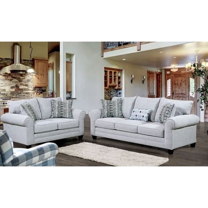 Furniture of America Aberporth Gray 2pc Living Room Set FOA-SM5406-2PC