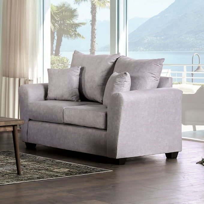 Furniture of America Croydon Light Gray Loveseat FOA-SM7755-LV