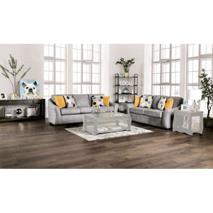 Furniture Of America Jarrow Light Gray 2pc Living Room Set FOA-SM8001-2PC