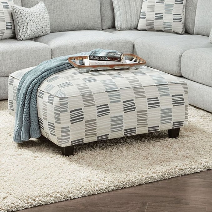 Furniture Of America Pelham Stripe Multi Ottoman FOA-SM8189-OT