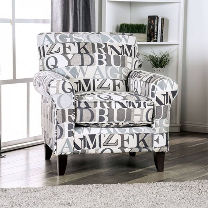 Furniture Of America Verne Gray Ivory Chair FOA-SM8330-CH-LT