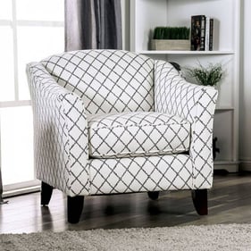 Furniture of America Verne Gray Ivory Square Pattern Chair