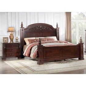 Glory Furniture Lyndon Cherry 2pc Bedroom Set With Queen Post Bed