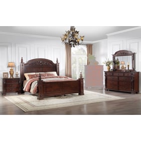 Glory Furniture Lyndon Cherry 4pc Bedroom Set With Queen Post Bed