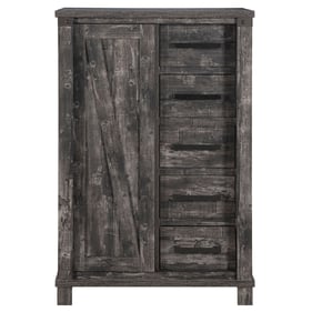 Global Furniture Arlo Light Grey Chest with Sliding Barn Door