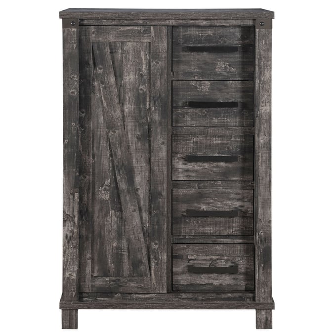 Global Furniture Arlo Light Grey Chest with Sliding Barn Door GL-ARLO-GREY-CH