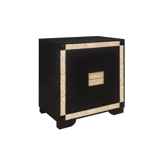 Global Furniture Blake Black Gold Nightstand GL-BLAKE-BLACK-GOLD-NS