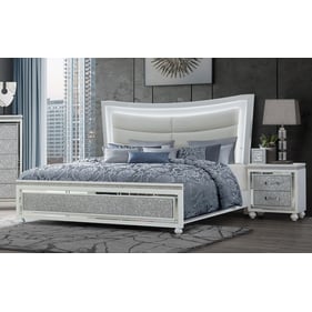 Global Furniture Collete White 4pc Bedroom Set With Full Bed