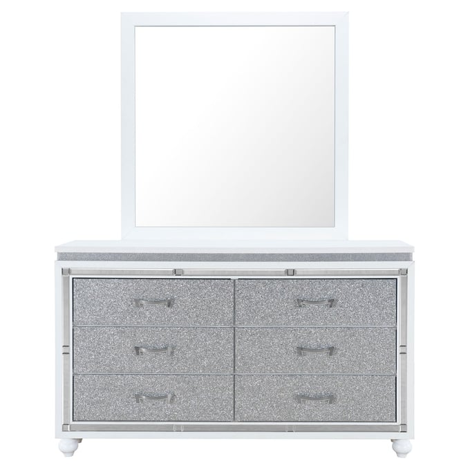 Global Furniture Collete White Dresser And Mirror GL-COLLETE-WHITE-DRMR