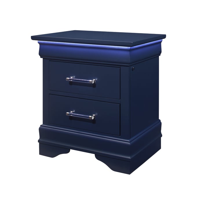 Global Furniture Charlie Blue Night Stand with LED GL-CHARLIE-BLUE-NS-W-LED