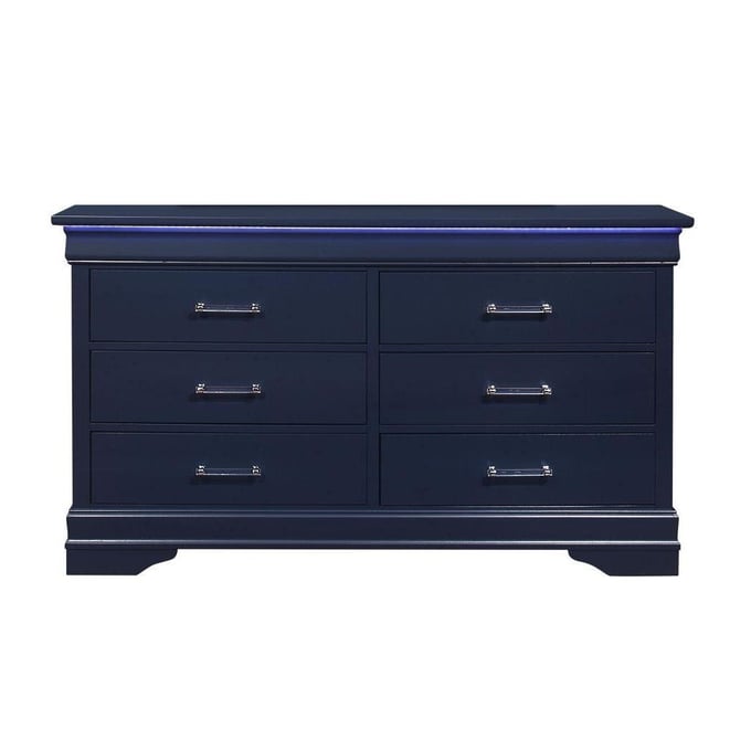 Global Furniture Charlie Blue Dresser with LED GL-CHARLIE-BLUE-DR-W-LED