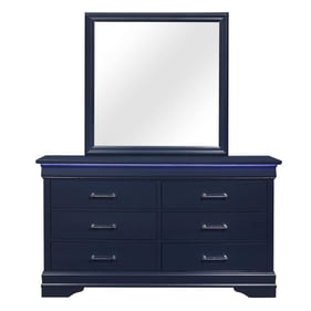 Global Furniture Charlie Blue LED Dresser And Mirror