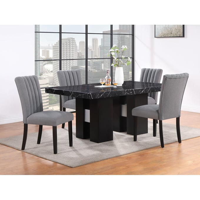 Global Furniture D03 Black Grey 5pc Dining Room Set GL-D03DT-D8685DC-GRY