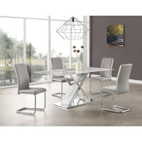 Global Furniture Light Grey Silver 5pc Dining Room Set