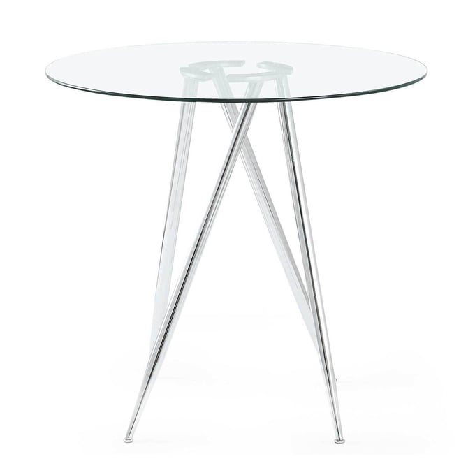 Global Furniture D1503 Clear Silver Bar Table GL-D1503BT