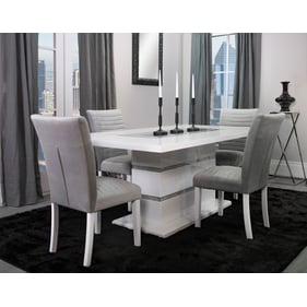 Global Furniture Monaco White Light Grey 5pc Dining Room Set