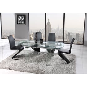 Global Furniture D2160-D9002 Clear Black 5pc Dining Room Set