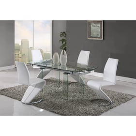 Global Furniture D2160-D9002 Clear White 5pc Dining Room Set