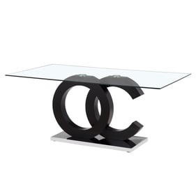 Global Furniture D2207 Black Clear Silver Dining Table