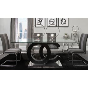 Global Furniture D2207 Black Silver Grey 5pc Dining Room Set