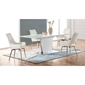 Global Furniture D2279 White Silver 5pc Dining Room Set