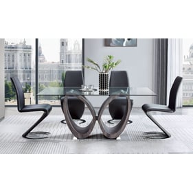 Global Furniture D80012 Dark Grey Black 5pc Dining Room Set