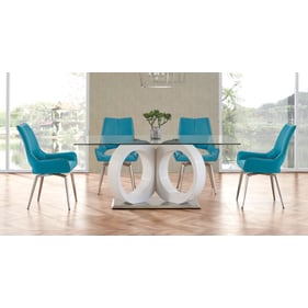 Global Furniture D9002 Turquiose Silver 5pc Dining Room Set