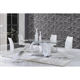 Global Furniture D9002 Silver White 5pc Dining Room Set