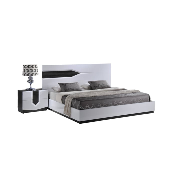 Global Furniture Hudson Oak White 2pc Bedroom Set with Queen Platform Bed GL-HUDSON-988-BR-S2