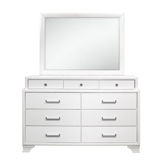 Global Furniture Jordyn White Dresser And Mirror GL-JORDYN-WHITE-DRMR