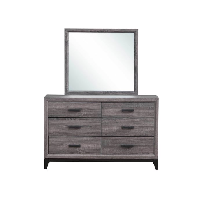 Dark grey dresser 2024 with mirror