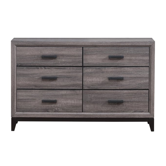 Global Furniture Kate Foil Dark Grey Drawer Dresser GL-KATE-FOIL-GREY-D