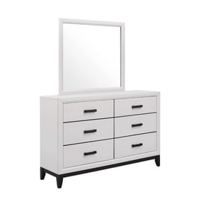 Global Furniture Kate White Dresser and Mirror