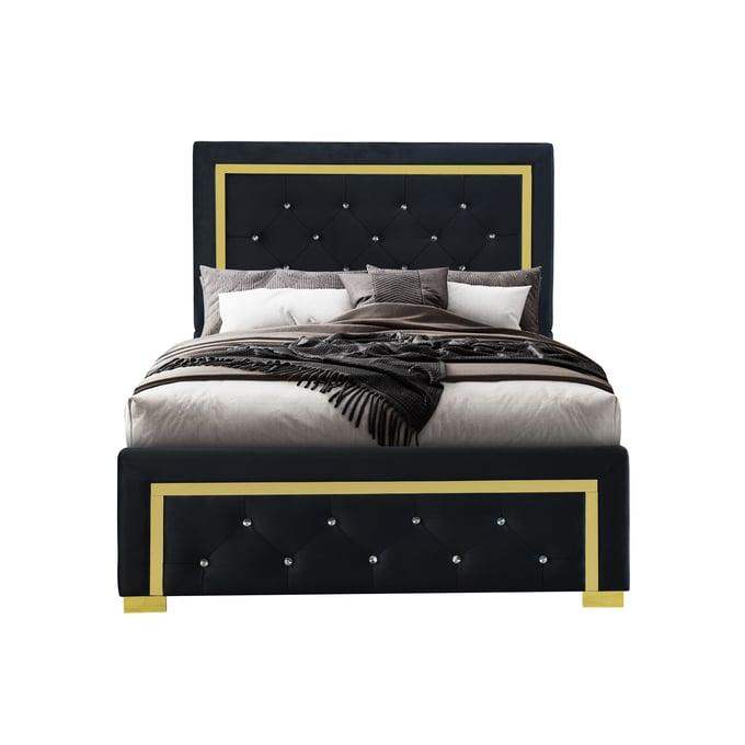 Global Furniture Kingdom Black Queen Bed GL-KINGDOM-BLACK-QB